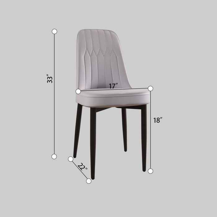 Modern Dining Chair With Cushions And Metal Legs