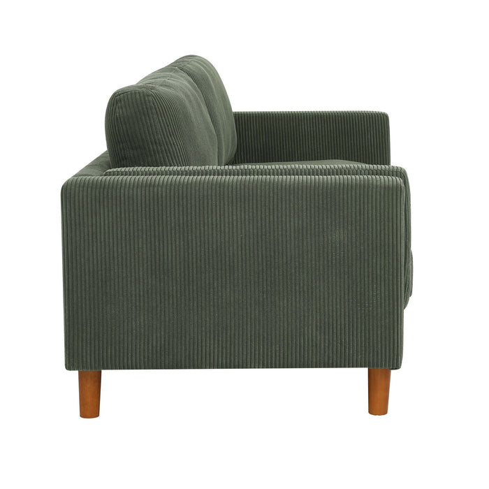Upholstered Square Arm Sofa - Dark Green