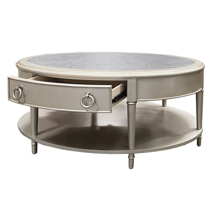 Kasa - Coffee Table - Sintered Stone Top & Champagne