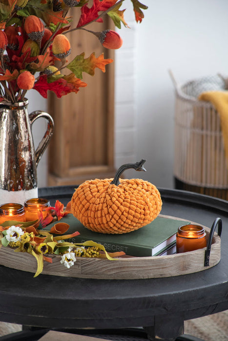 Chenille Weighted Pumpkin Ornament Decor For Holiday Harvest Festival Fall Festival & Thanksgiving