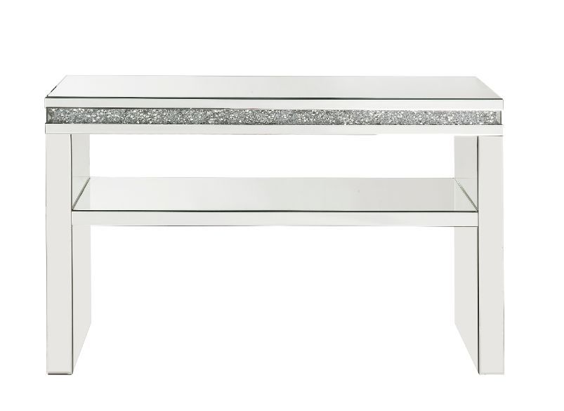 Noralie - Accent Table - Mirrored & Faux Diamonds - 32"