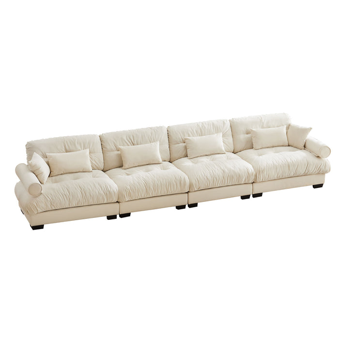 Super Comfort Oversized Modular Velvet Sectional Sofa, Deep Seat Convertible L Shaped Couch