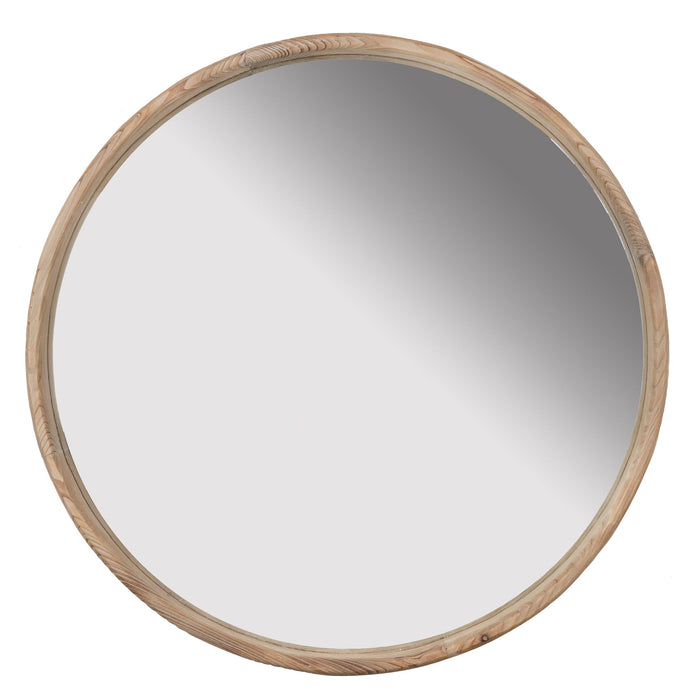 Round Wood Mirror, Wall Mounted Mirror Home Decor For Bathroom Living Room