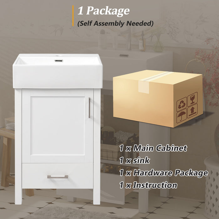 Bathroom Vanity With Sink, Frame And Drawer