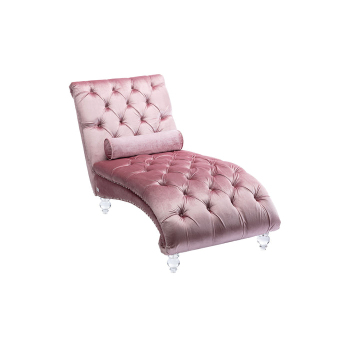 Velvet Chaise Lounge Indoor, Button Tufted Upholstered Chaise Lounge Chair With Pillow
