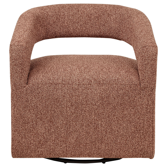 Westhill Boucle Upholstered Swivel Accent Chair Berry