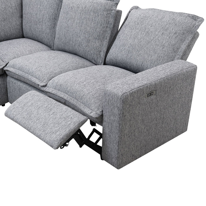 Power Recline Sectional - Gray