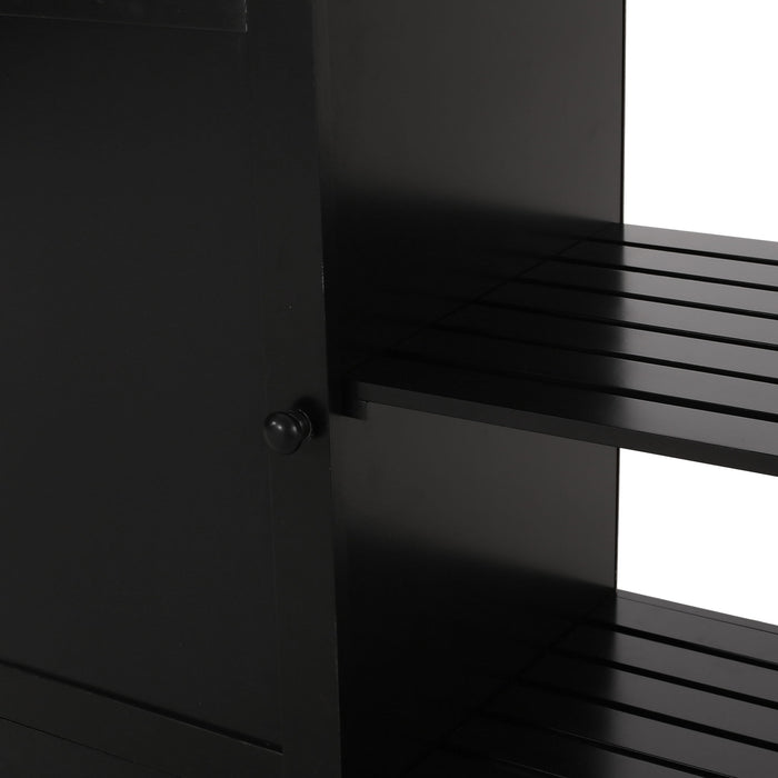 Lanier - Kitchen Cart With Wheels - Black