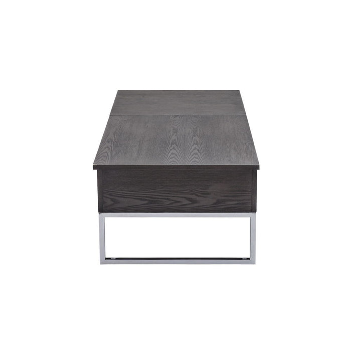 Iban - Coffee Table With Lift Top - Gray Oak & Chrome