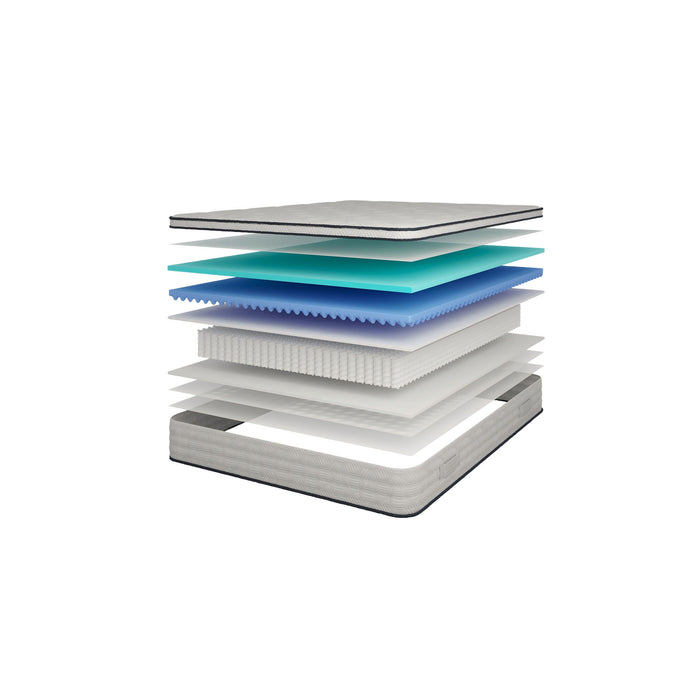 12'' Queen Hybrid Mattress With Pocket Springs And Memory Foam, Medium Firm Support - White