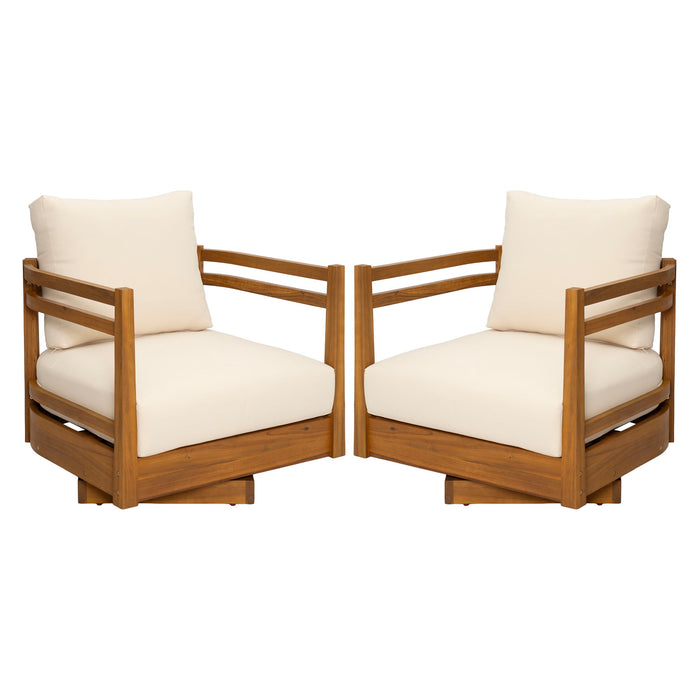 Outdoor Smooth Swivel Chair With Cushions