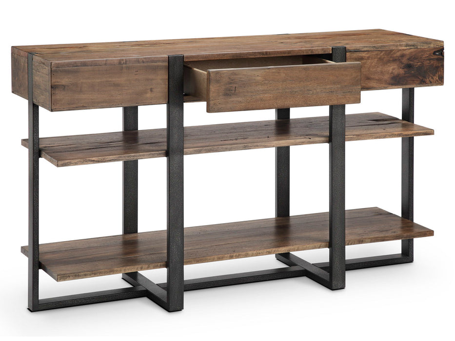 Prescott - Modern Reclaimed Wood Rectangular Sofa Table - Rustic Honey