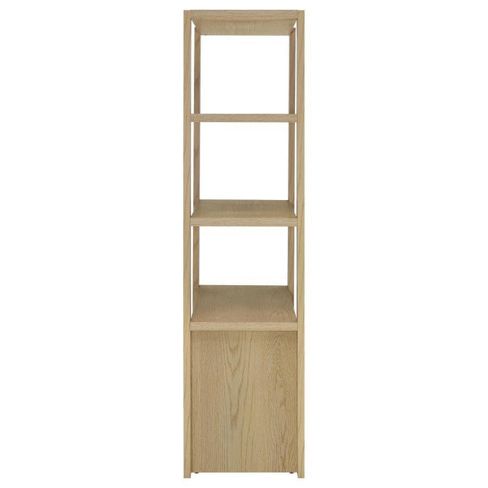 Laurelton - 3-Shelf Media Tower Tall Pier Cabinet - Light Oak