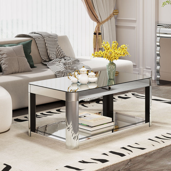 Coffee Table, Rectangular - Silver
