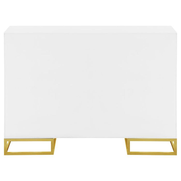 Elsa - 2 Door Wood Storage Accent Cabinet - White And Gold