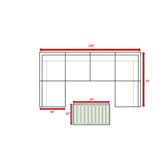Wicker Sectional Sofa With Cushions And Table