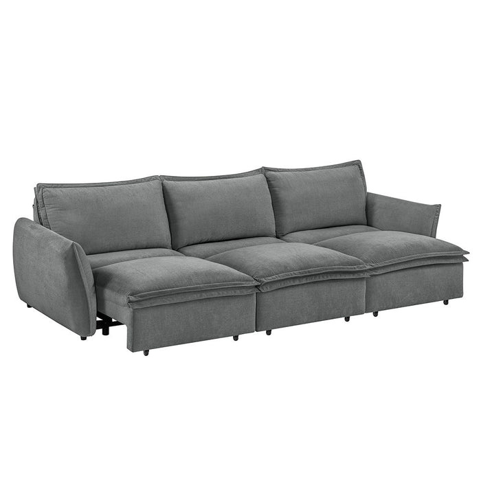 Eaden - Power Sofa With Sleeper - Gray Chenille