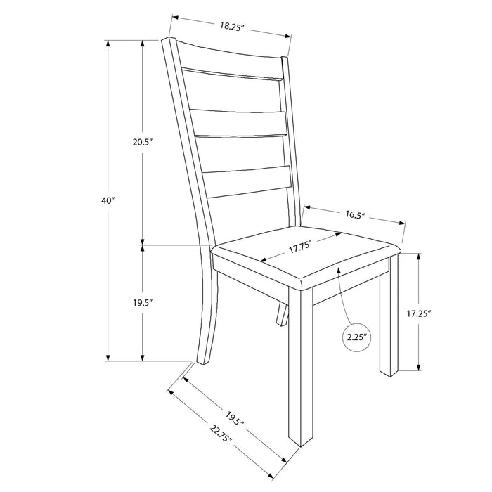 Dining Chair, Side, Upholstered For Dining Room, Transitional (Set of 2) - Beige