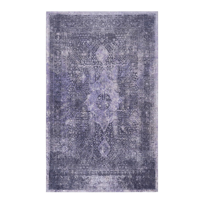Maval - 6' X 9' Washable Area Rug - Anthracite