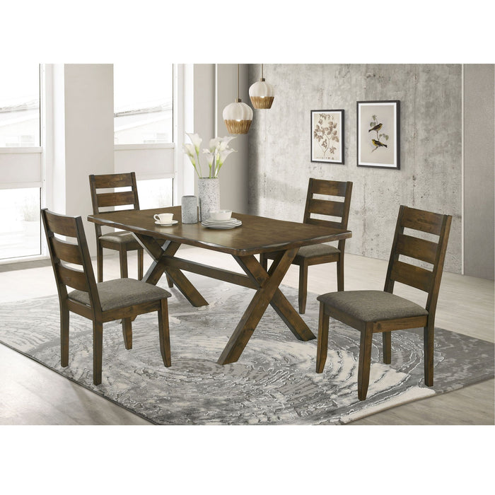 Dining Chair With Ladder Back Design (Set of 2) - Brown