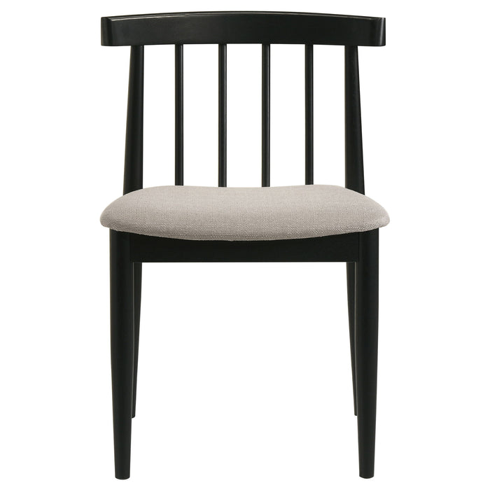 Hamlyn 5-piece Round Wood Dining Set Wheat and Black