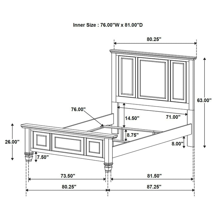 Dennis - 4 Piece Eastern King Bedroom Set - Cream White