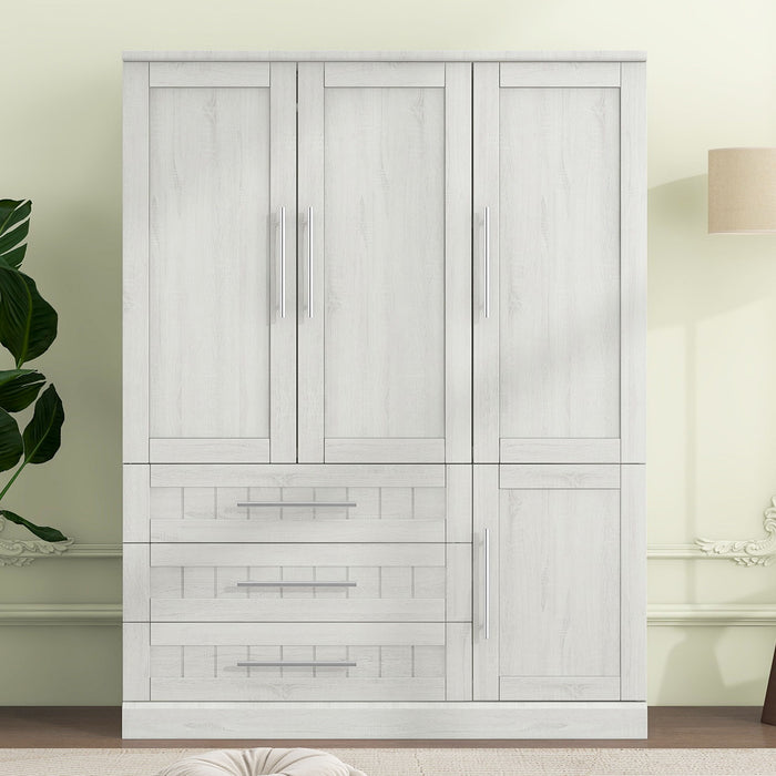 4 Door Wardrobe Armoire With 3 Drawers