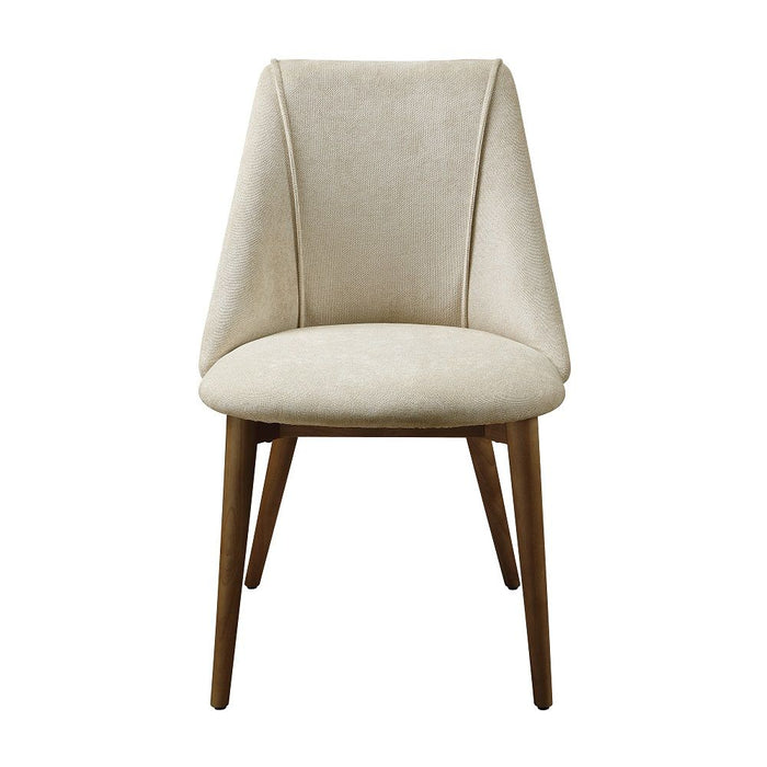 Willene - Side Chair Set of 2) - Beige Fabric & Walnut