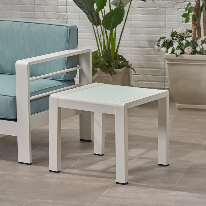 Cape Coral - Contemporary Side Table With Frosted Glass Top