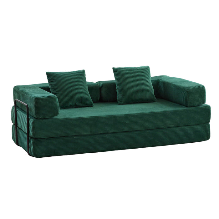 Floor Couch, Convertible Floor Sofa Bed With Pillow Back Support Armrest