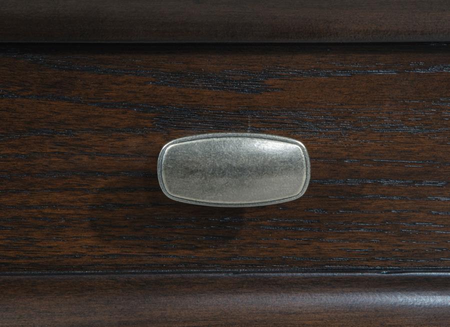 Andover - 6-Drawer Tempered Glass Door Chest - Dark Oak