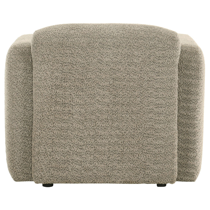 Dorset Fabric Upholstered Round Track Arm Accent Chair Brown