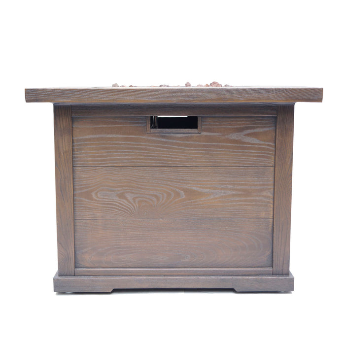 Outdoor Patio Square Gas Burning Mgo Fire Pit, Tank Inside, 40000 Btu