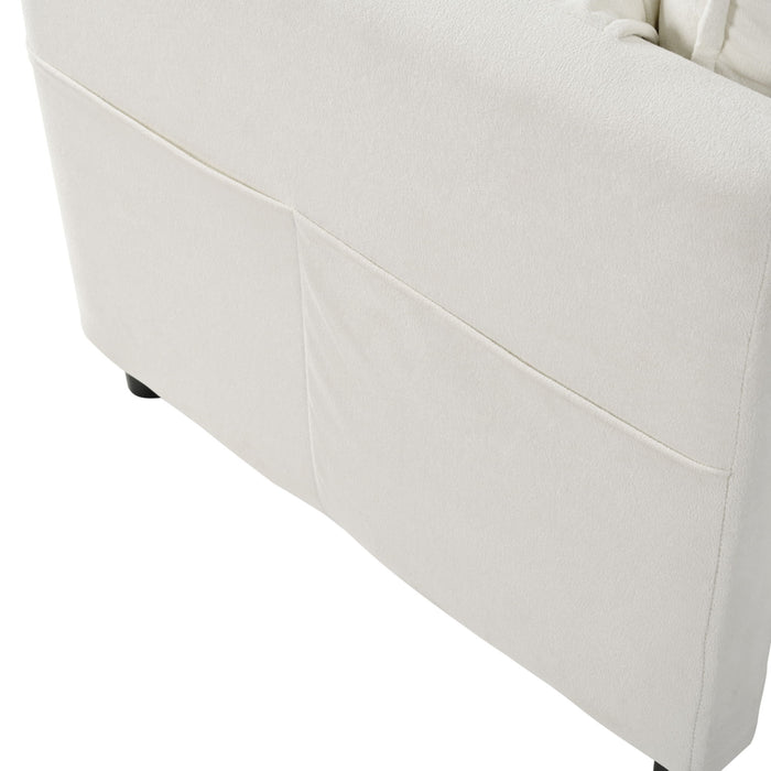 Modern Oversized Chenille Loveseat Sofa With Deep Seat And Diy Combination