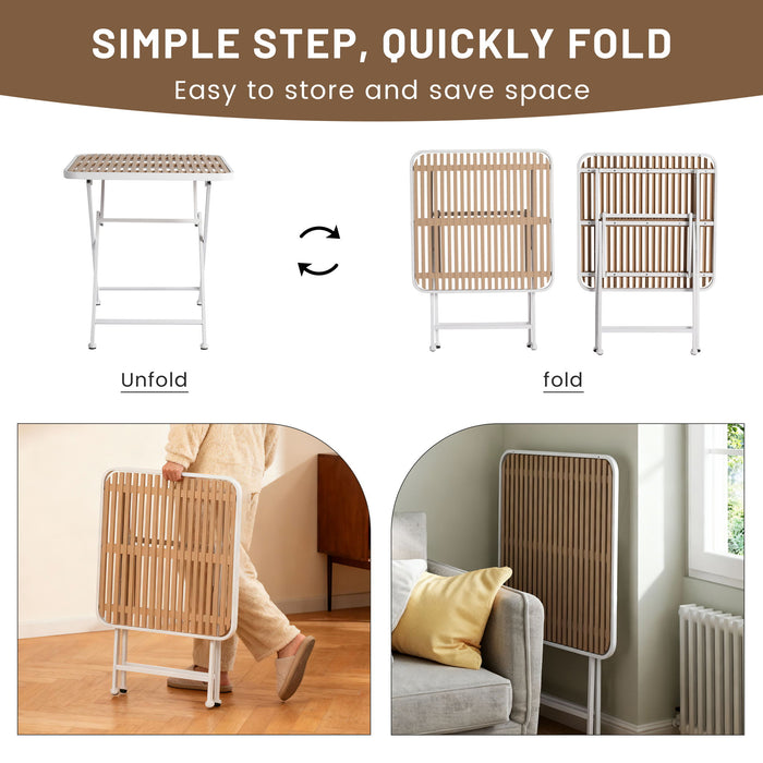 4 Modern Stackable Plastic Armchair Matched With Folding Square Table