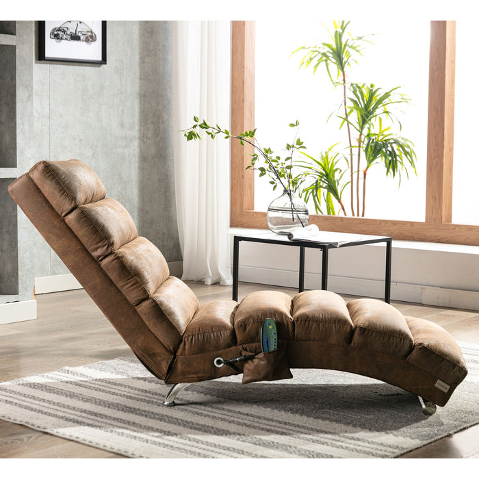 Massage Chaise Lounge Indoor With Remote Control, Ergonomic Electric Massage Lounger