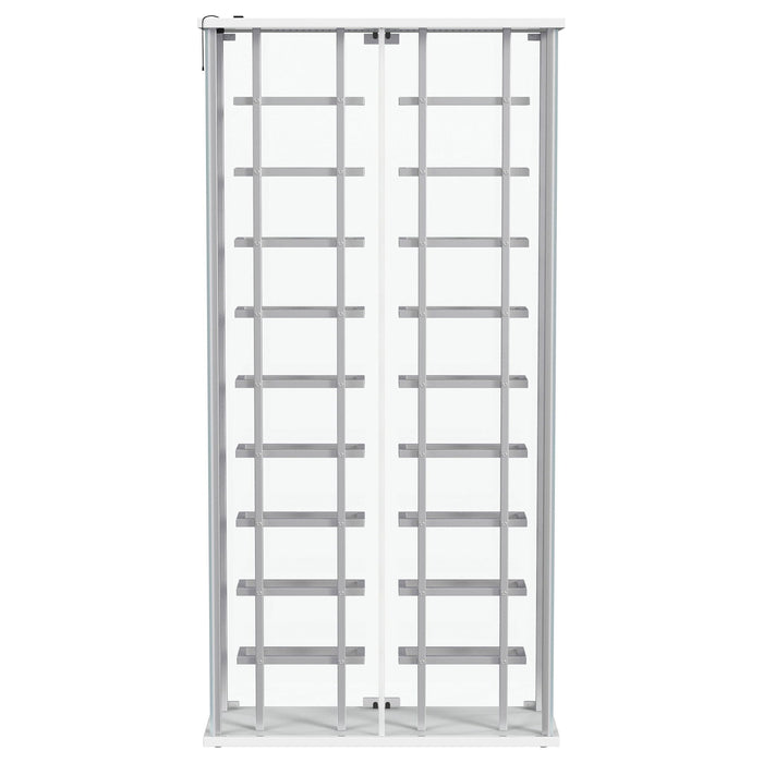 Wine Storage LED Curio Cabinet - Chrome