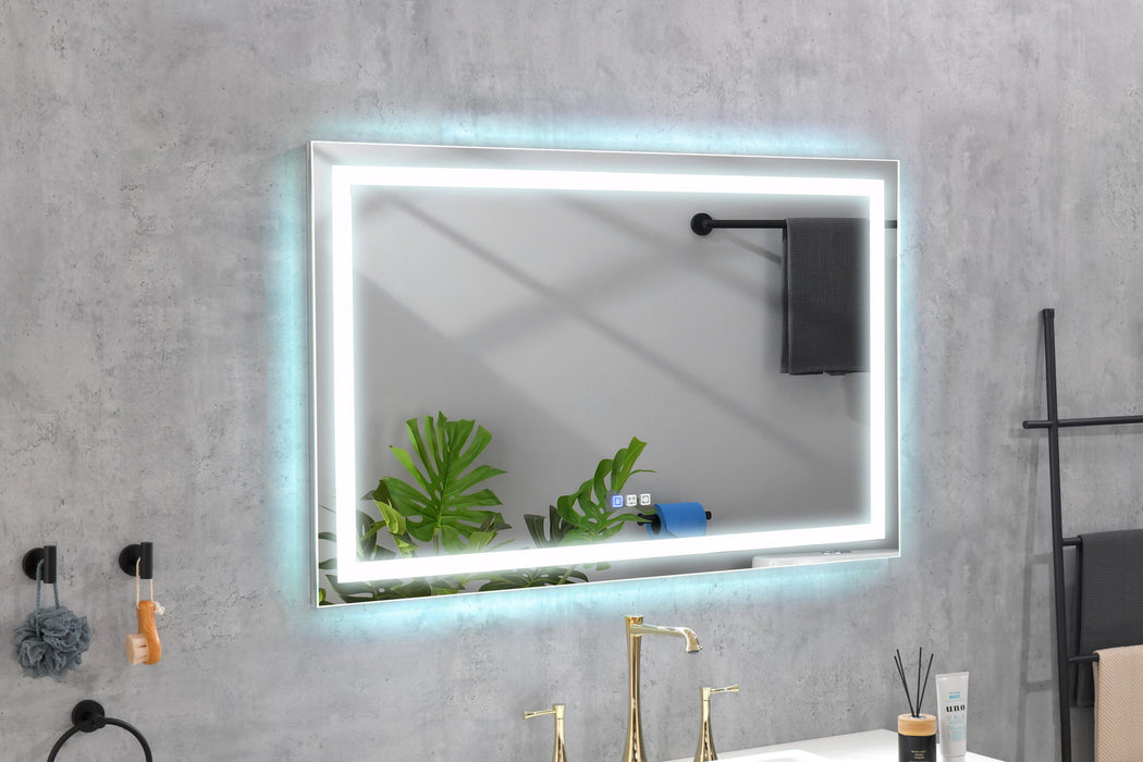Led Mirror Bathroom Vanity Mirrors With Lights, Wall Mounted Anti - Fog Memory Large Dimmable Front Light Makeup Mirror - White