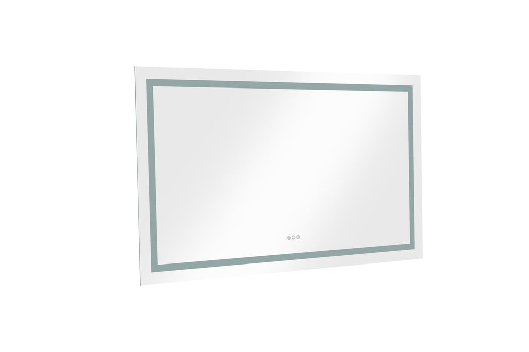Frameless LED Single Bathroom Vanity Mirror In Polished Crystal Bathroom Vanity LED Mirror (3 Color Lights)
