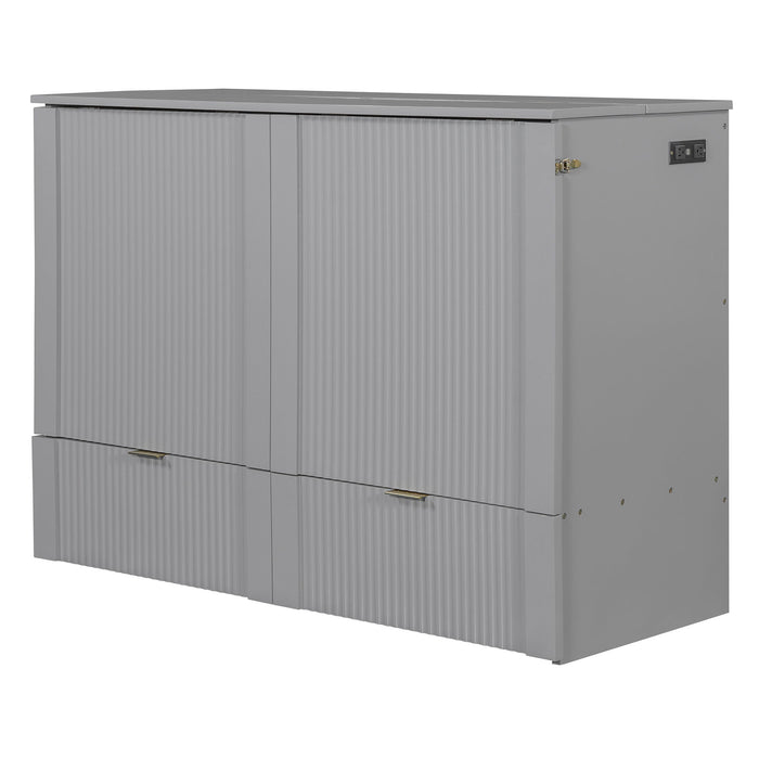 Murphy Bed With Drawer And A Set Of Sockets & USB Ports, Pulley Structure Design