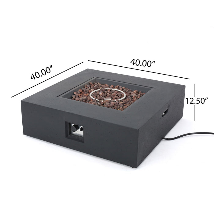 Modern 50,000 Btu Square Fire Table With Propane Tank