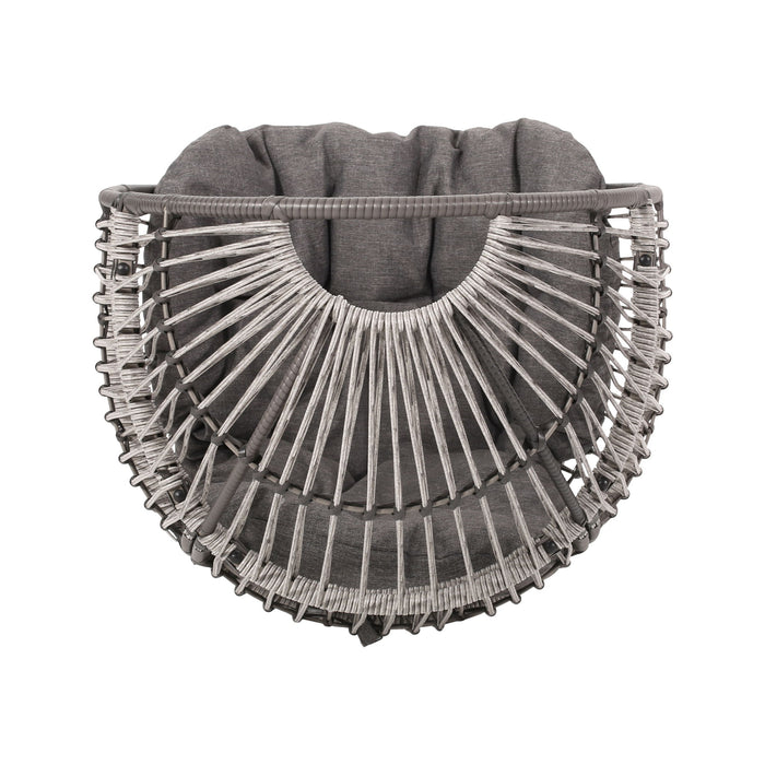 Patio Swivel Basket Egg Chair With Cushion