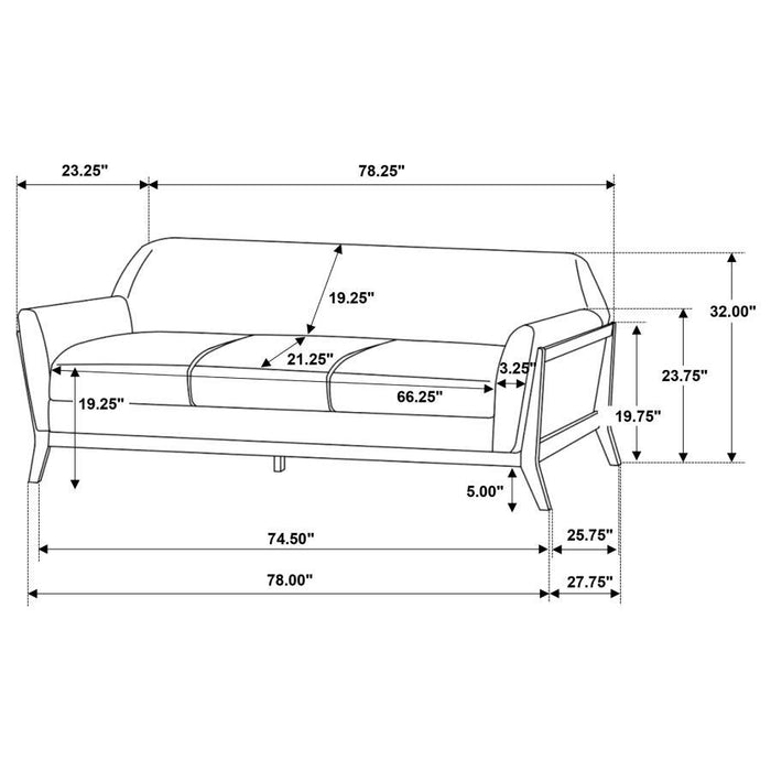 Vaughn - Fabric Upholstered Flared Arm Sofa - Gray