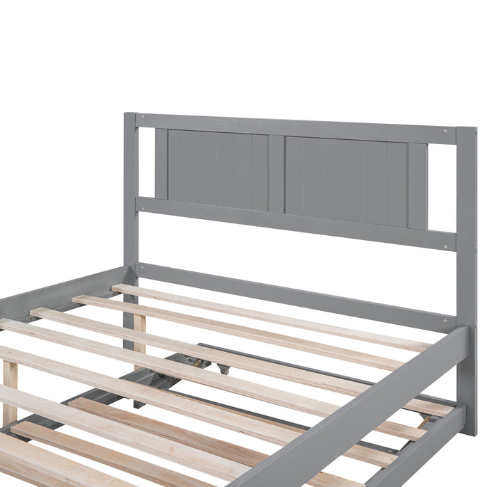 Platform Bed With Adjustable Trundle