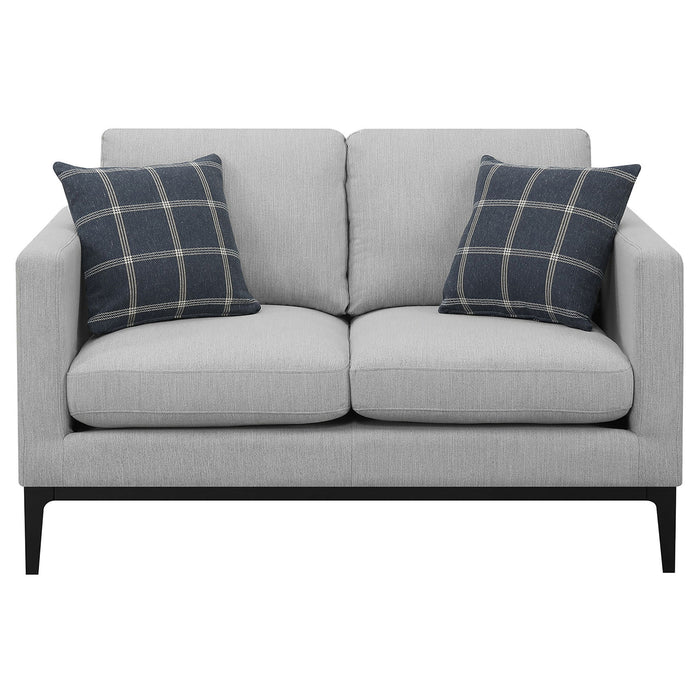 Saba - Cushion Back Loveseat With Pillow Top Arms - Light Gray