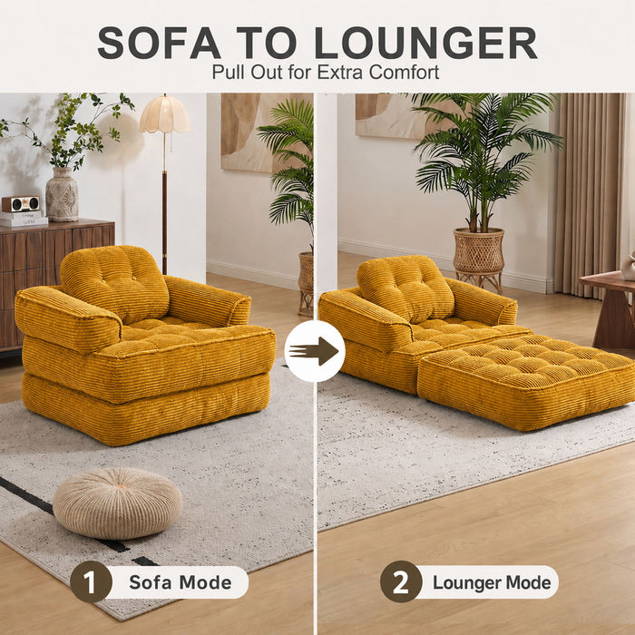 Convertible 2 In 1 Armrest Sofa For Bedroom