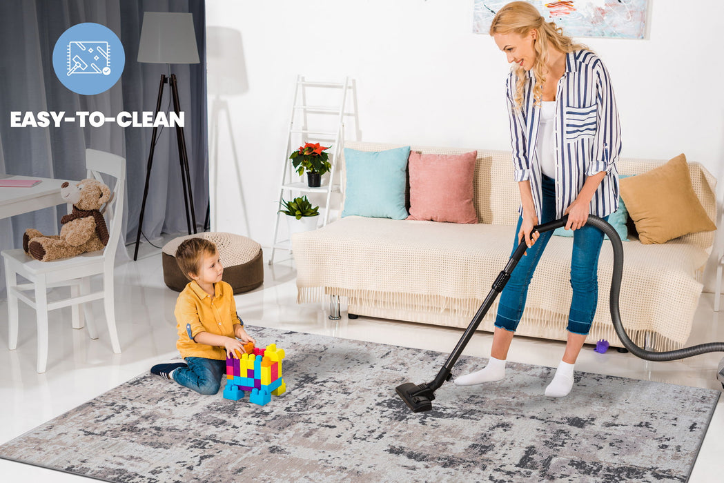 Payas - 6' X 9' Abstract Area Rug - Cream / Brown