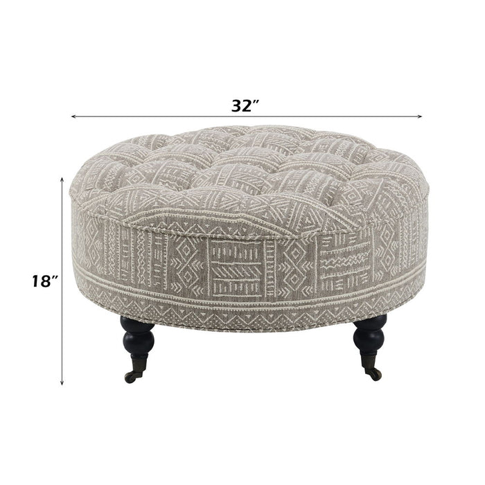 Upendo - Ottoman With Caster - Pattern Fabric
