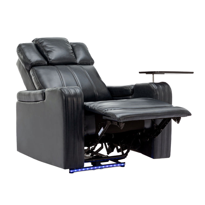 Power Recliner Theater Chair With Cooling Cup Holder, Bluetooth Speaker, LED Lights, USB Ports
