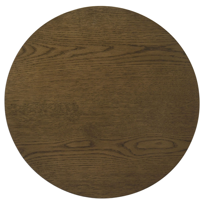 Ottowa 22-Inch Round Wood Side End Table with Shelf Brown